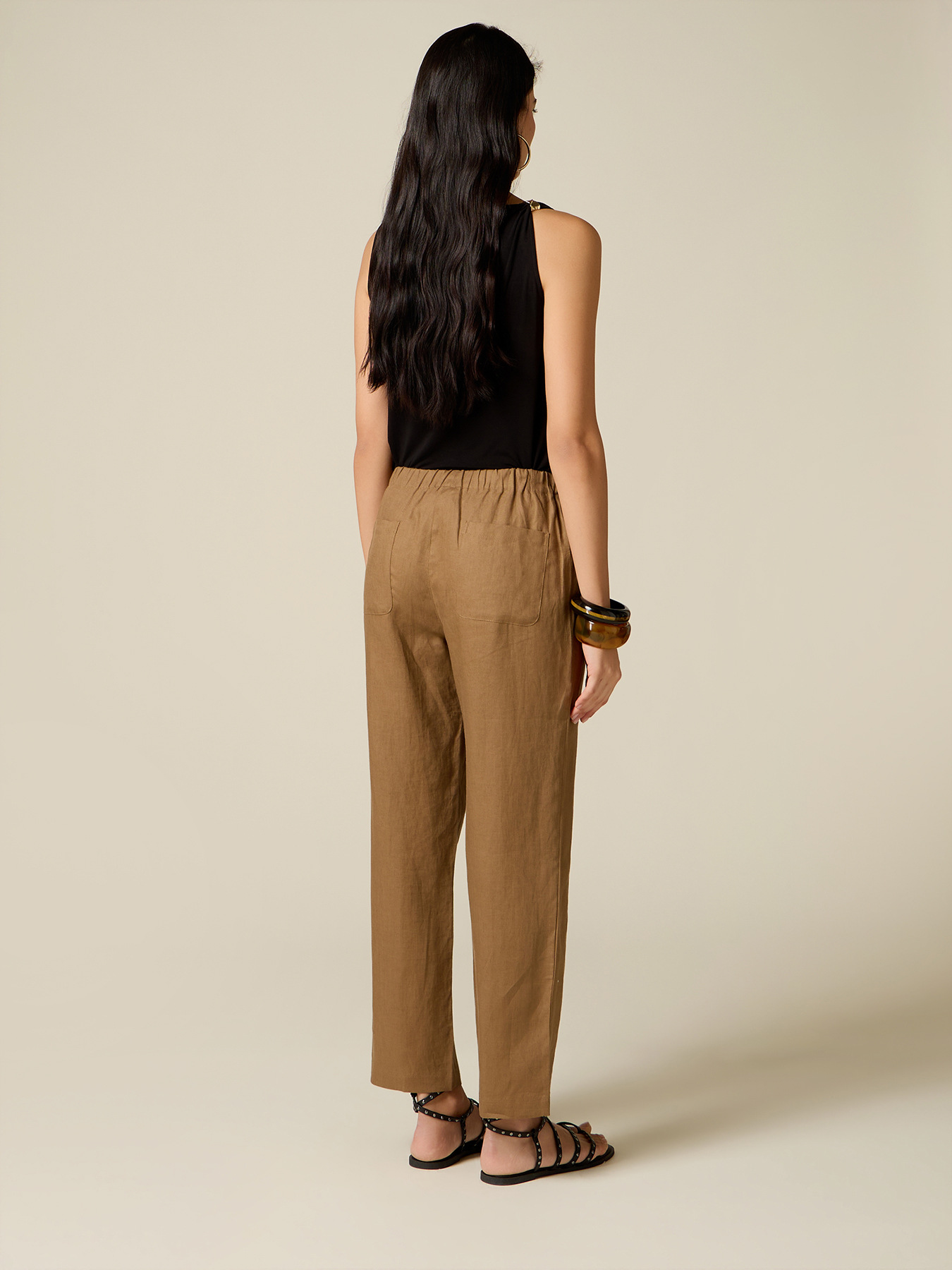 Joggers aus Leinen mit Kordelzug image number 1