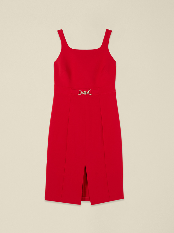 Sheath dress with metal buckle