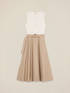Two-tone dress with belt image number 4