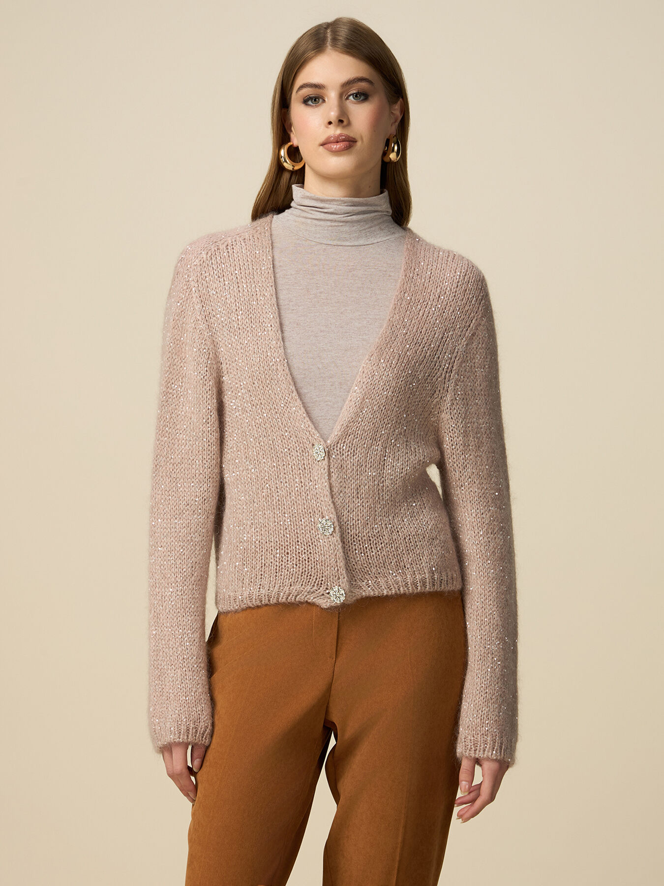 Mohair blend cardigan with jewel buttons image number 0