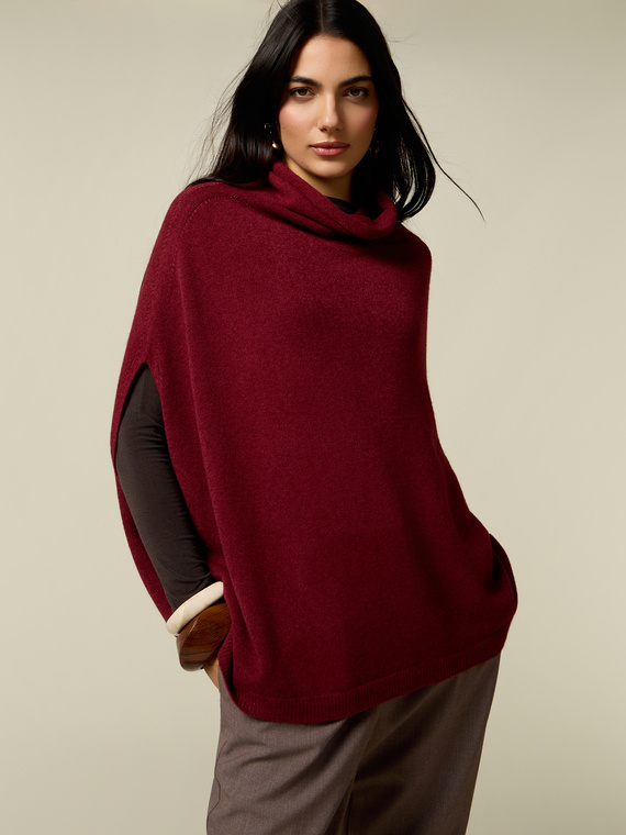 Poncho en tricot m&eacute;lang&eacute; viscose