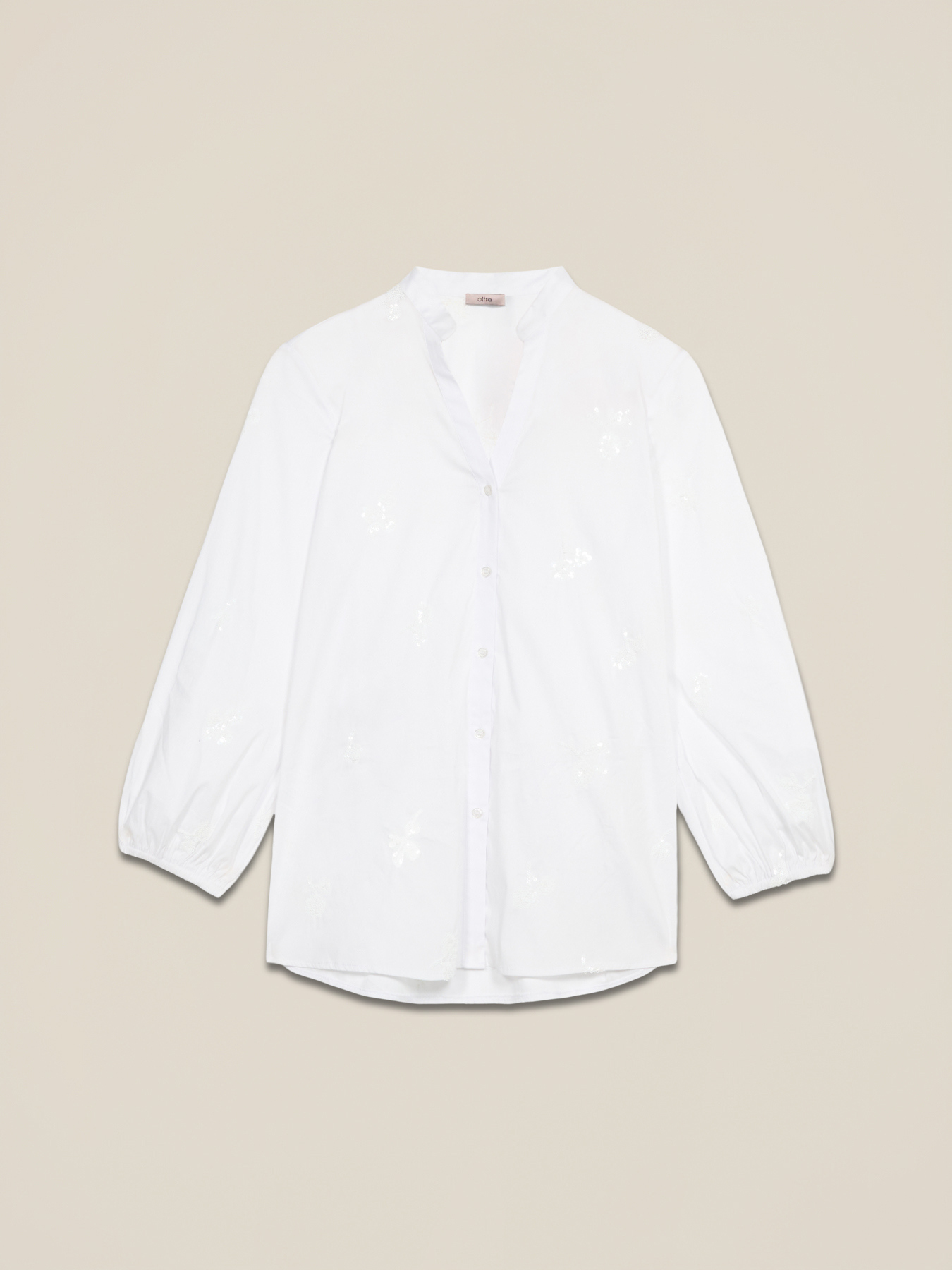 Camicia in popeline con ricami floreali image number 3