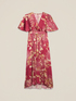 Langes Kleid aus floralem Satin image number 4