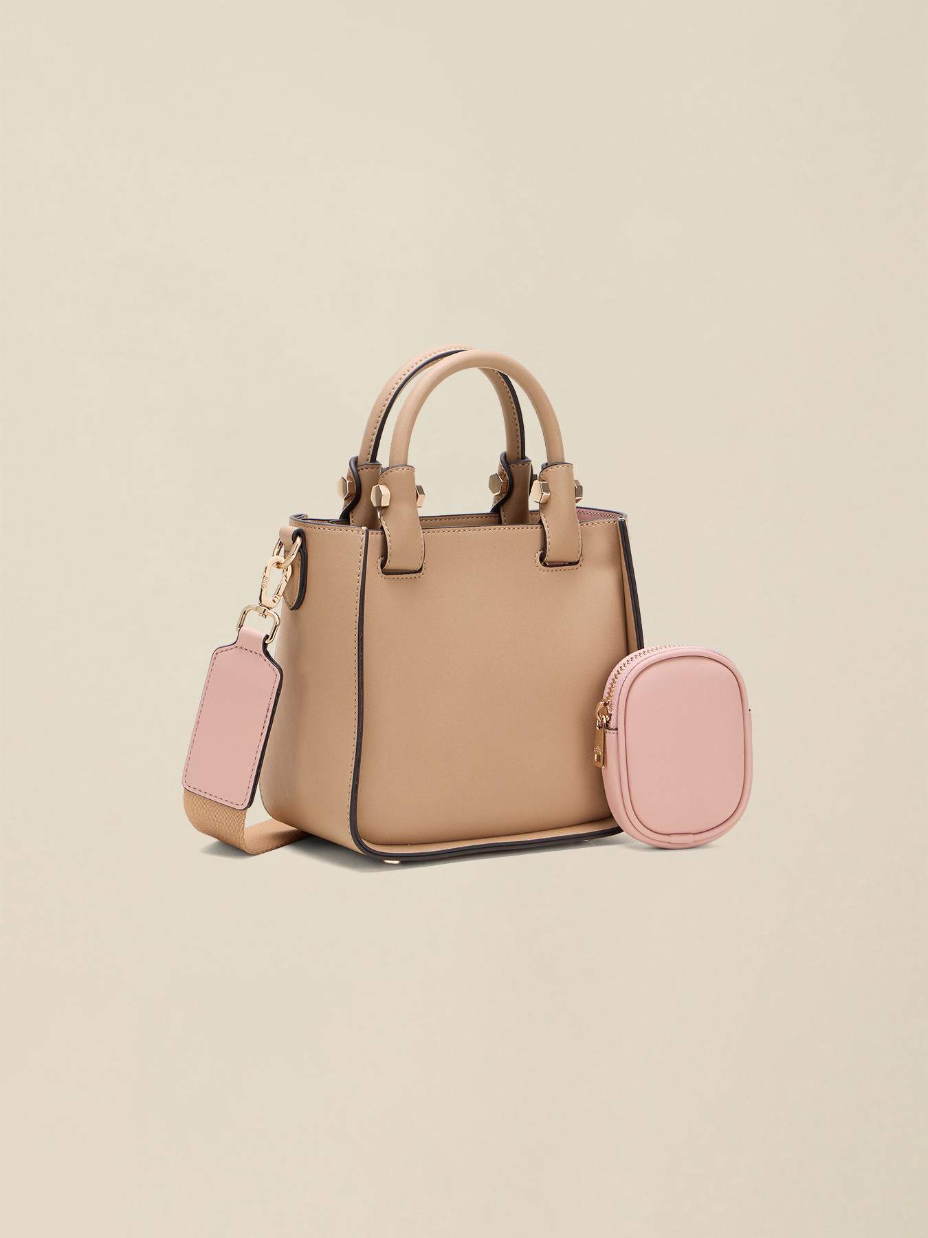 Mini barrel bag with pouch and shoulder strap image number 4