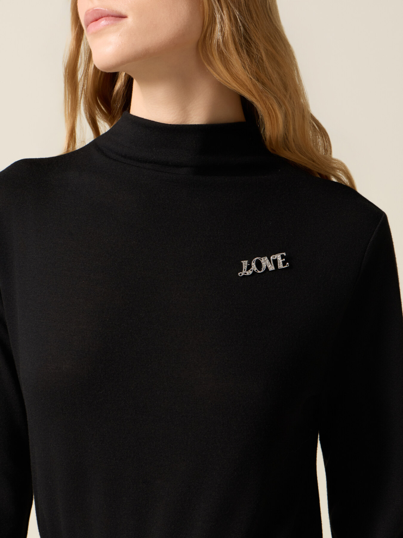 Vestito flare misto viscosa con spilla image number 2