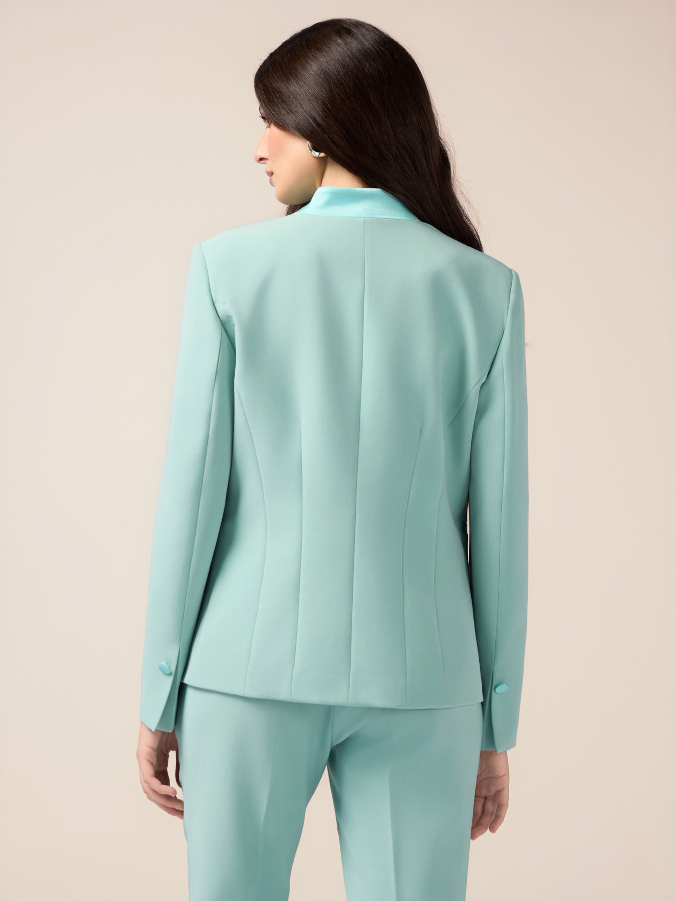Single-breasted blazer with contrasting trim image number 1