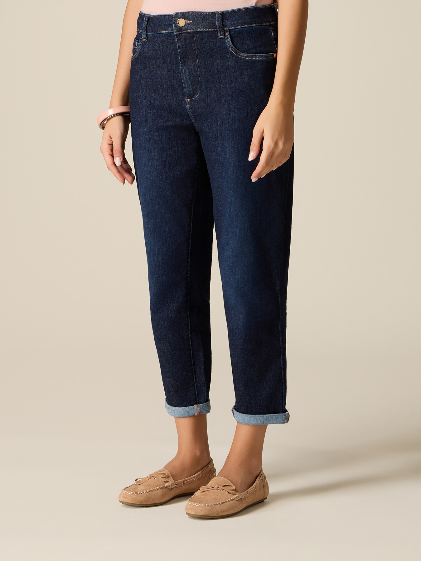 Jeans boyslim con risvolto image number 3