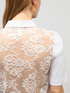 Two-material T-shirt with lace insert image number 2
