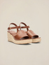 Sandali platform con zeppa in corda image number 1