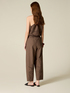 Cropped trousers in perforated cotton image number 1