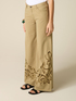 Palazzo pants with see-through embroidery image number 4