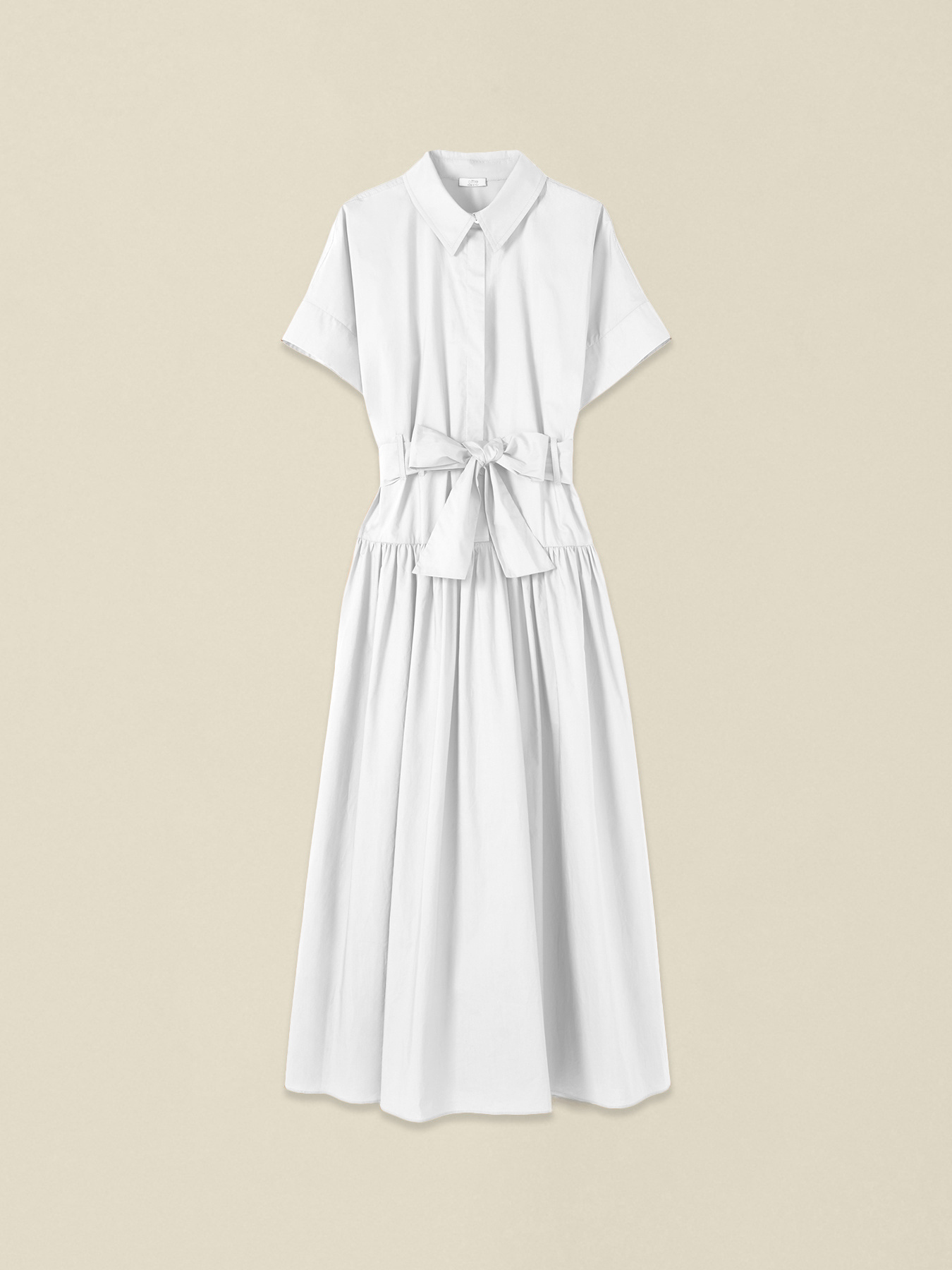 Poplin shirtdress with sash belt image number 0