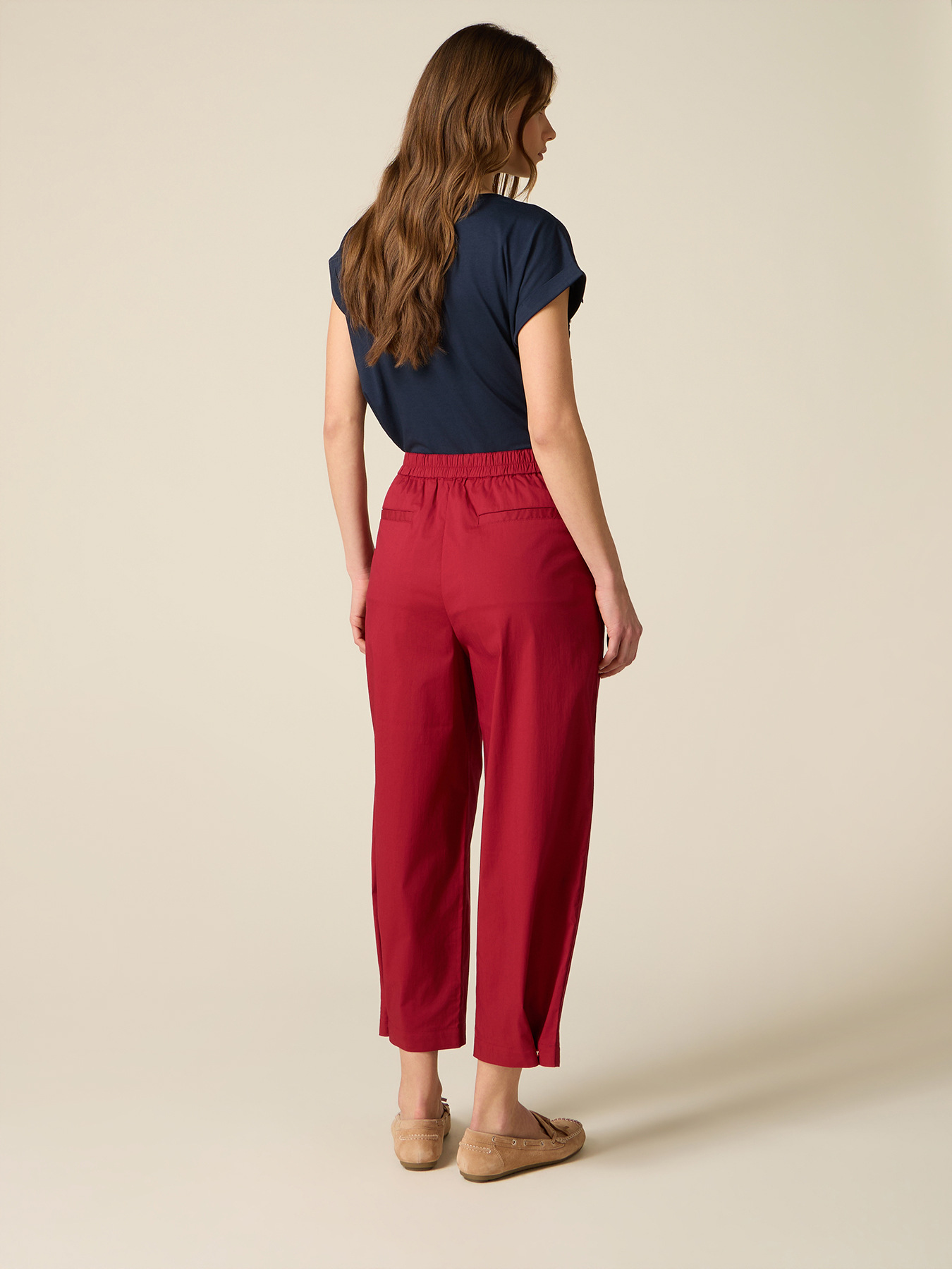 Cropped poplin pants image number 1
