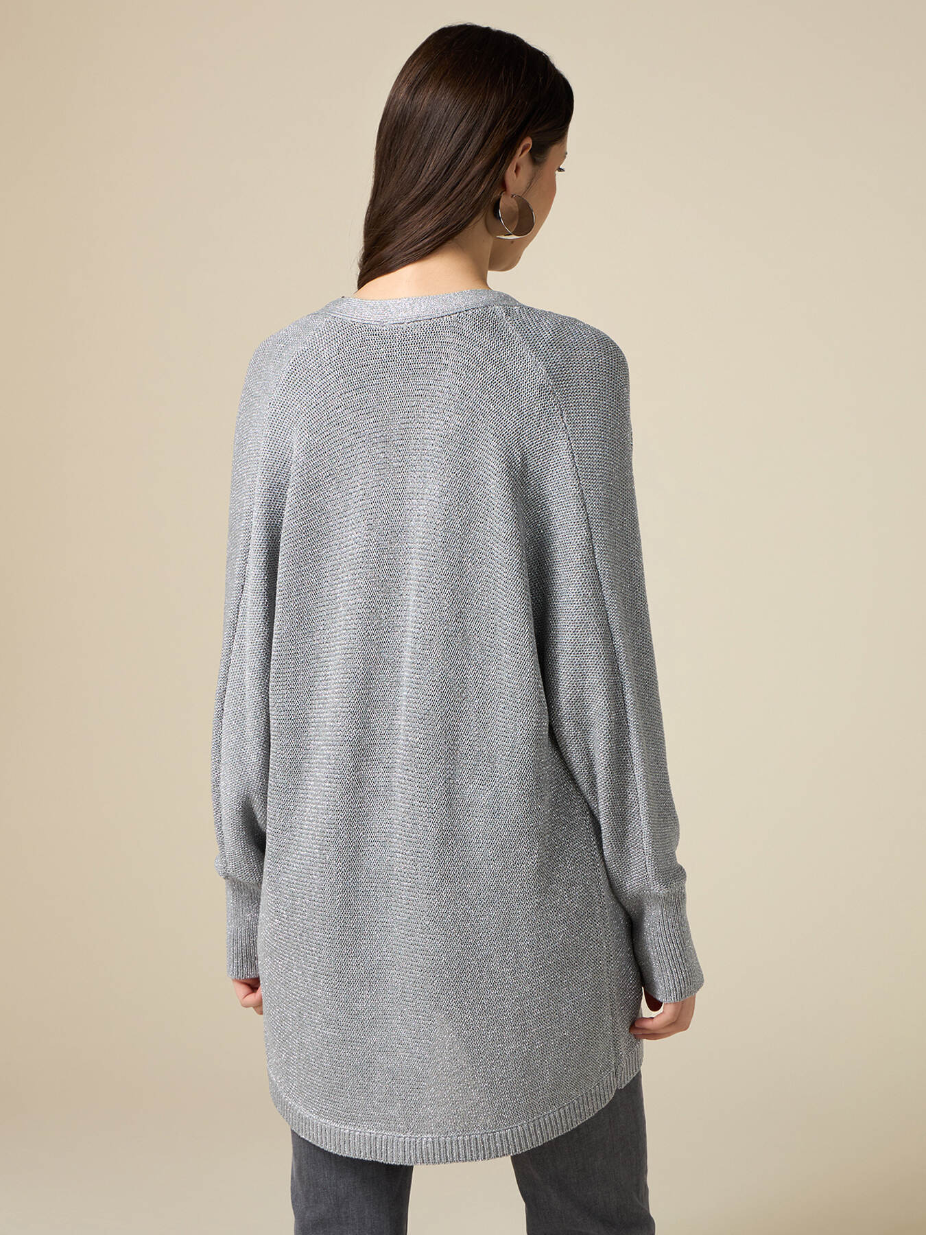 Cardigan oversize en fil lurex image number 1
