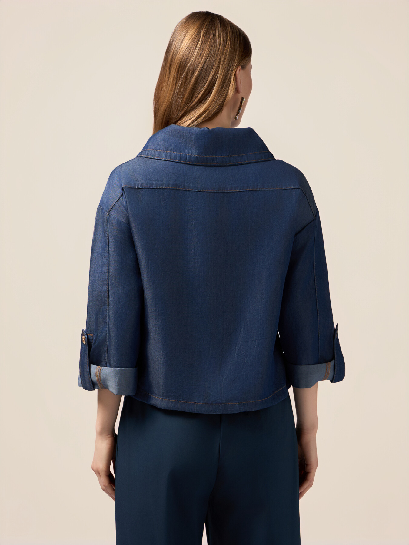 Boxy unstructured jacket in Tencel image number 1