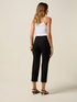 Cropped pants in cr&ecirc;pe fabric image number 1