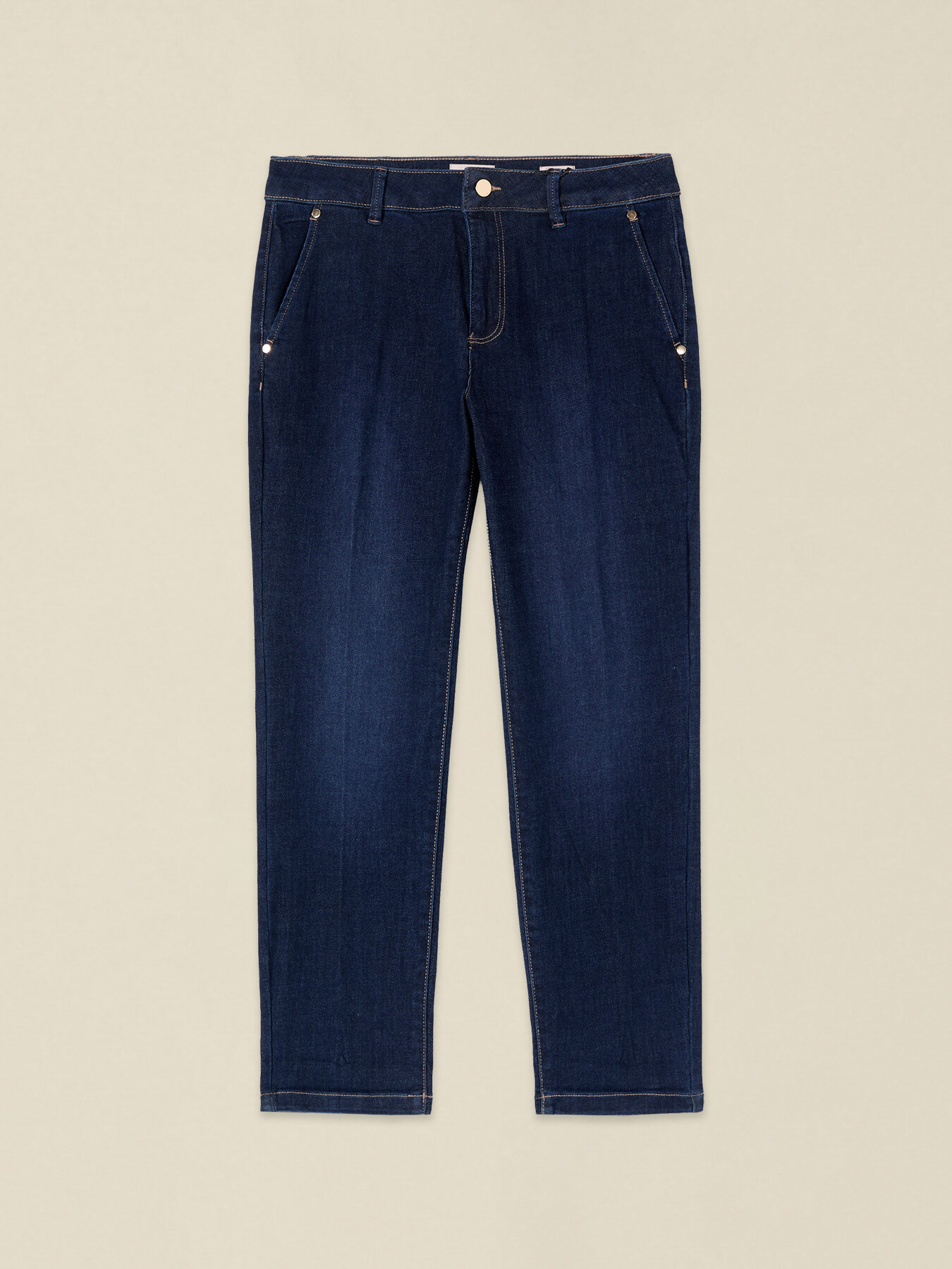 Jean chino en denim rinc&eacute; image number 4