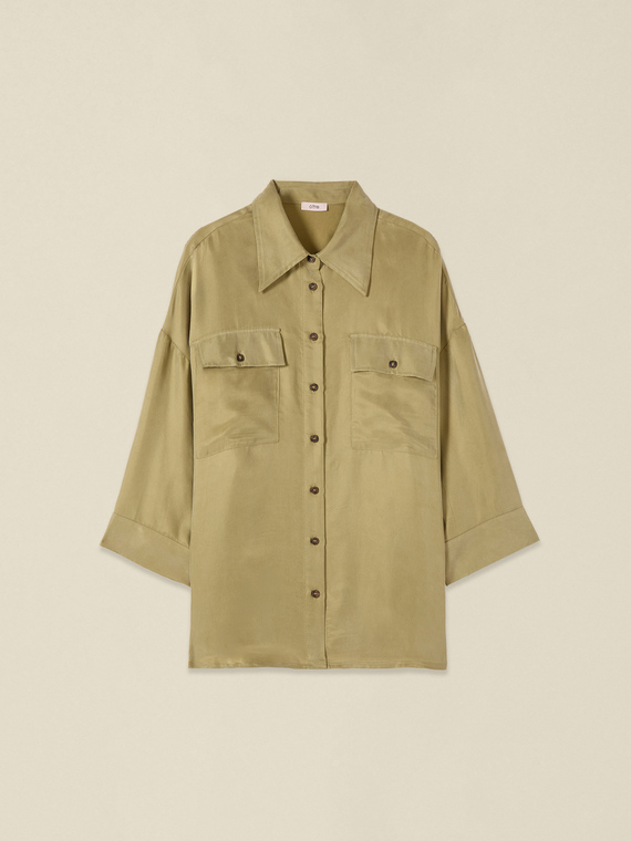 Oversize-Hemd aus Cupro und Viskose