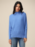 Flat rib-knit turtleneck sweater image number 0