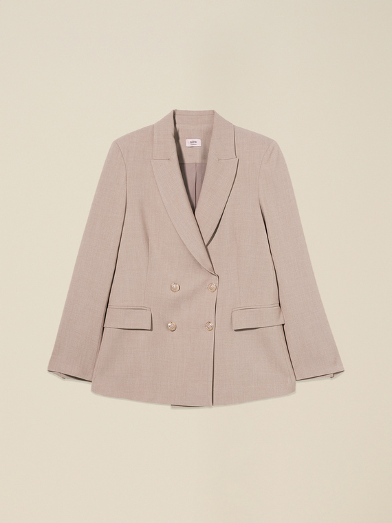Zweireihiger Blazer mit Wappenkn&ouml;pfen