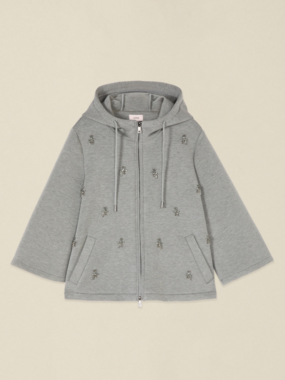 Giubbotto in scuba con applicazioni gioiello