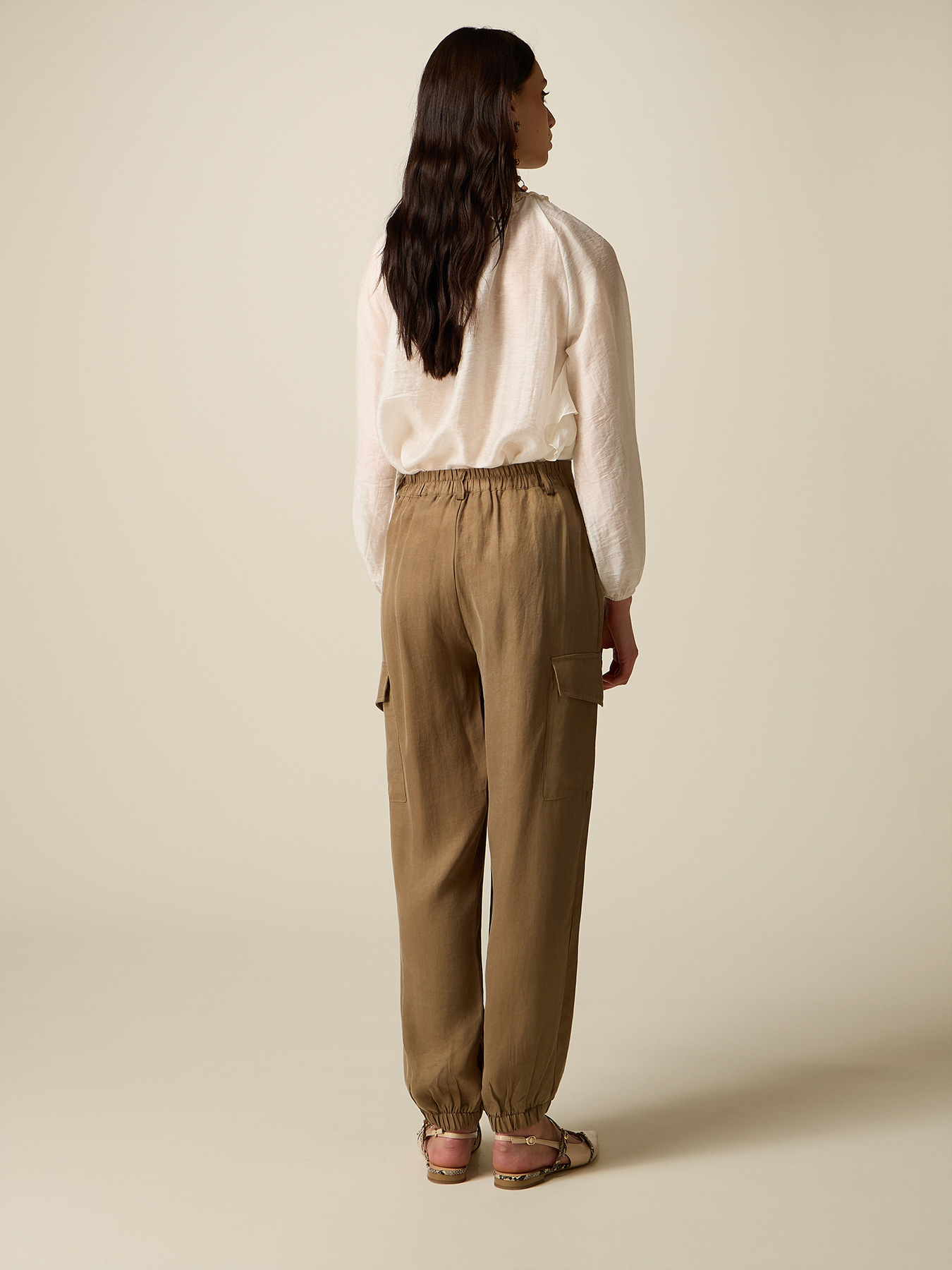 Pantalon cargo en lyocell image number 1