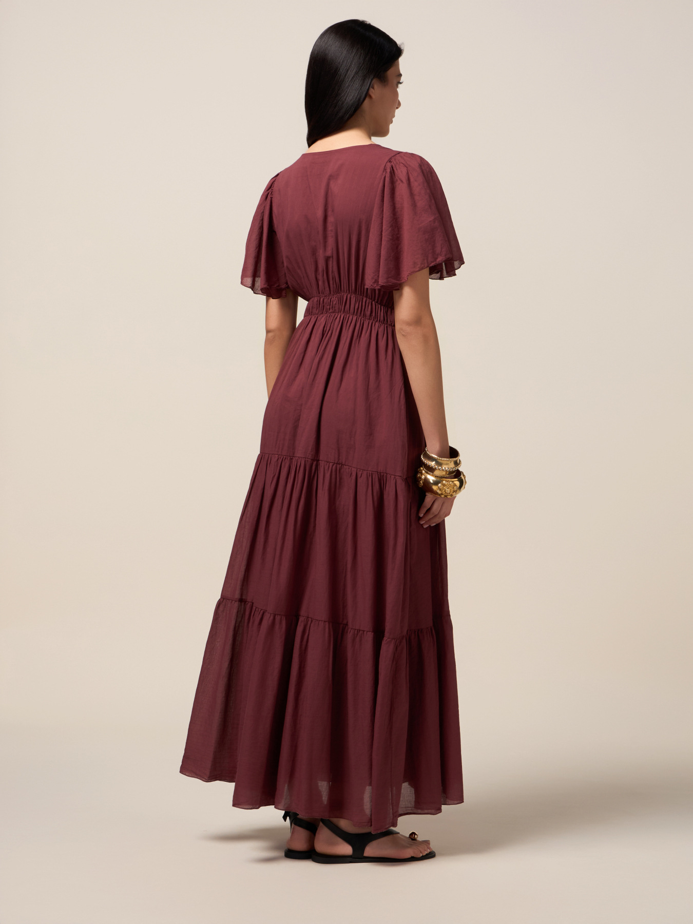 Rochie lungă din muselină de bumbac image number 1