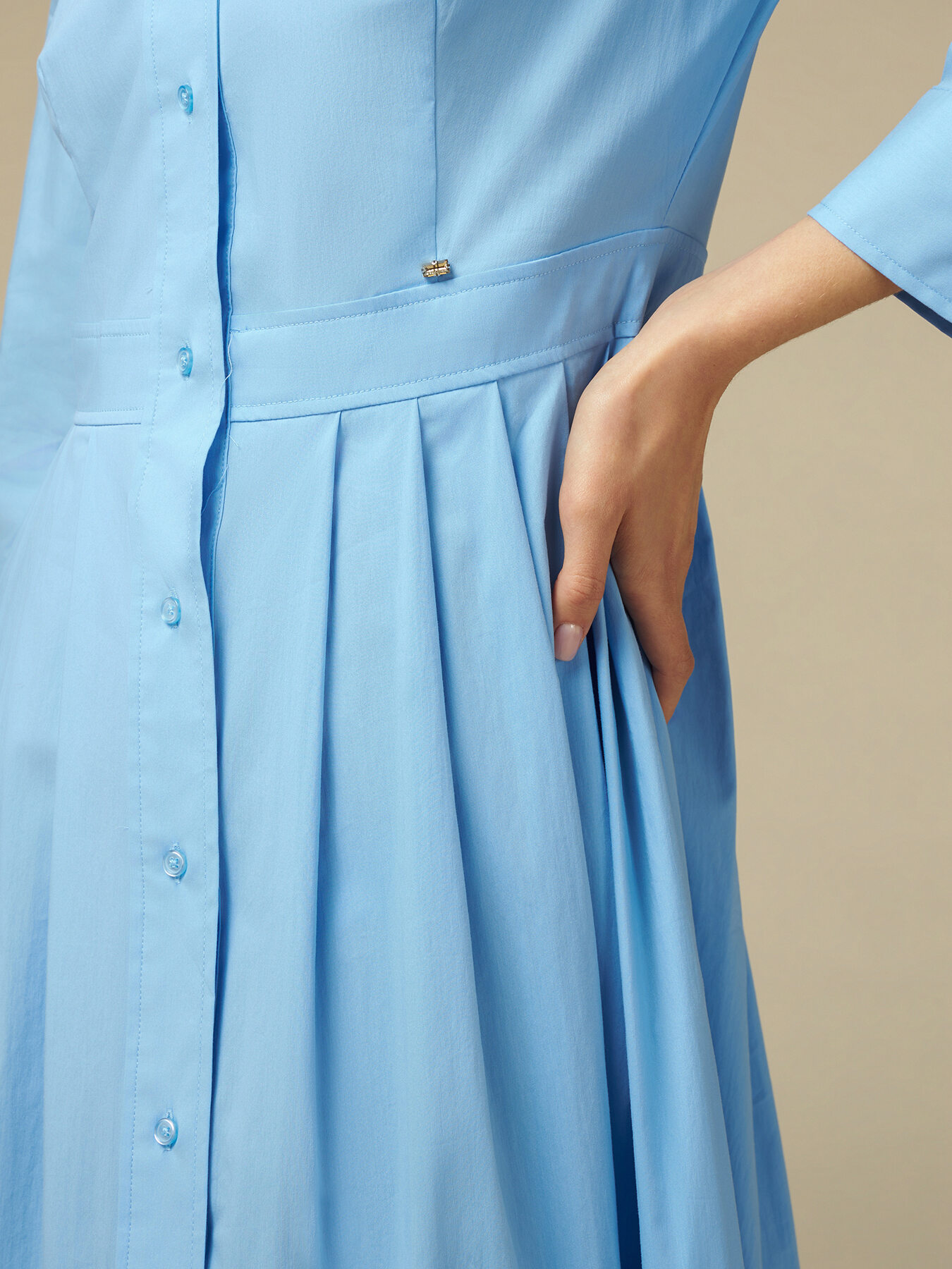 Vestito chemisier in popeline image number 2