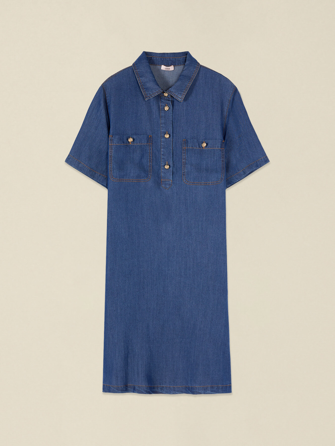 Kurzes Kleid aus Tencel in Denim-Optik image number 3
