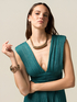 Long pleated dress in lurex jersey image number 2