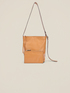 Genuine leather hobo bag with clutch image number 2