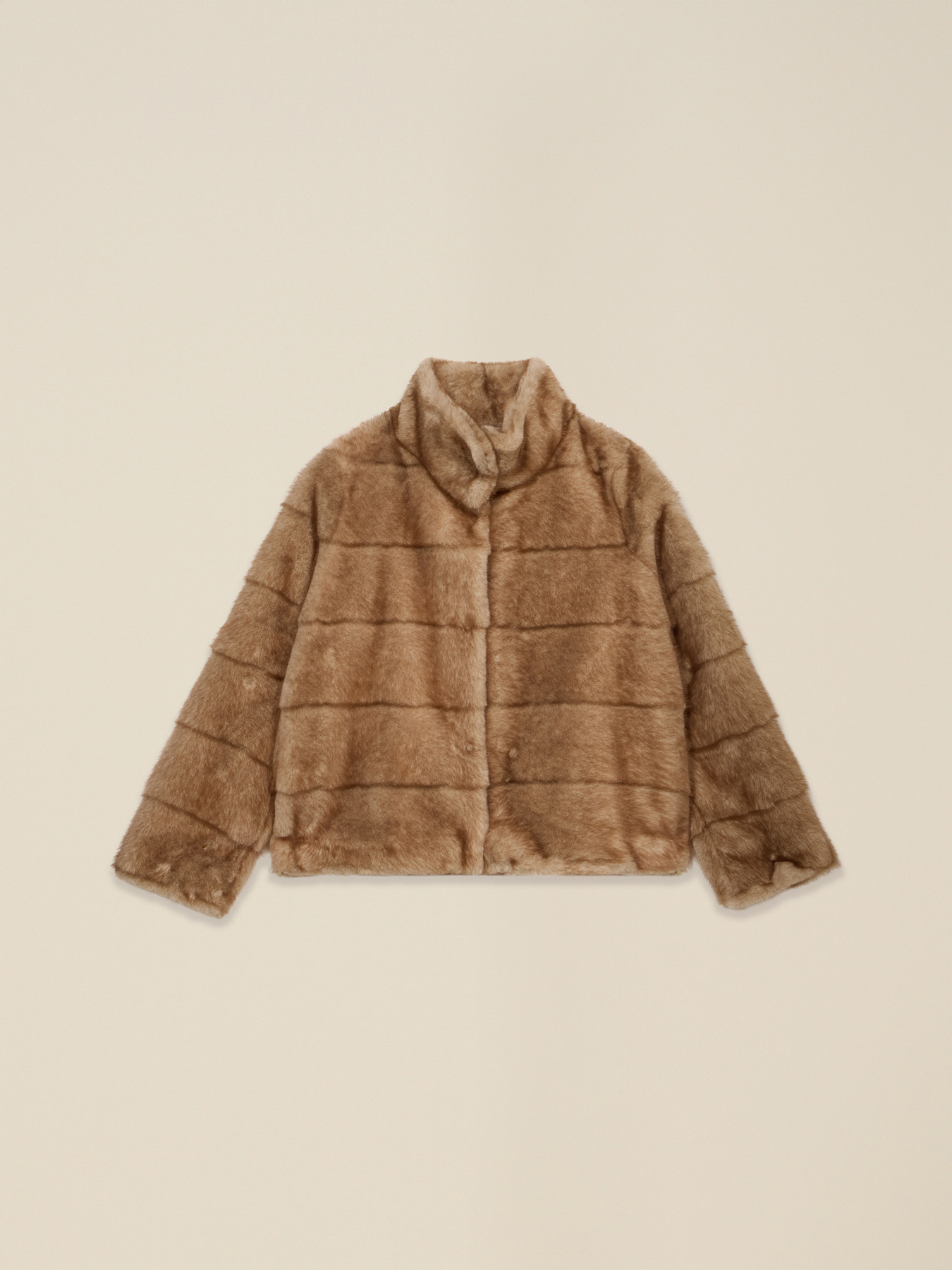 Short plush-effect jacket image number 4