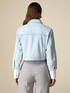 Cropped denim trucker jacket with crystals image number 1