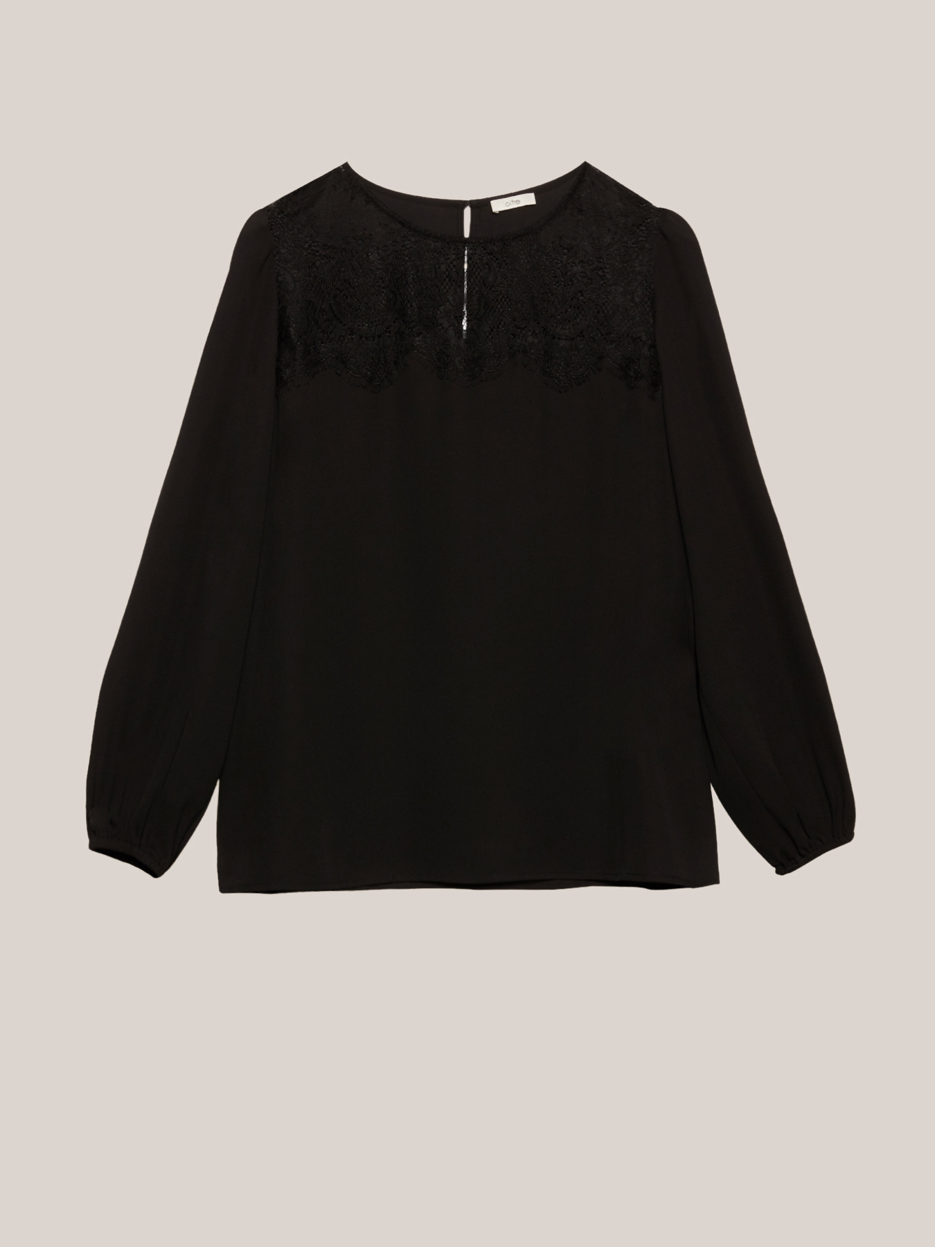 Blouse with lace yoke image number 3