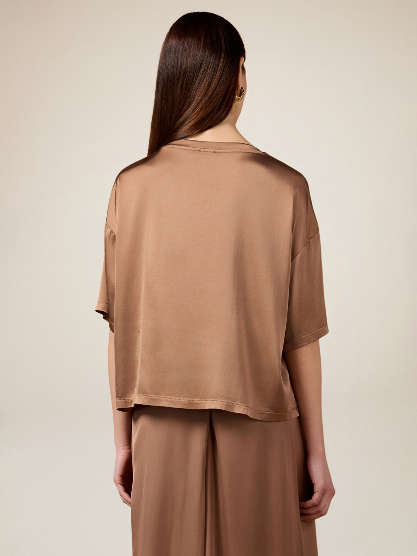 Satin blouse with small pocket image number 1