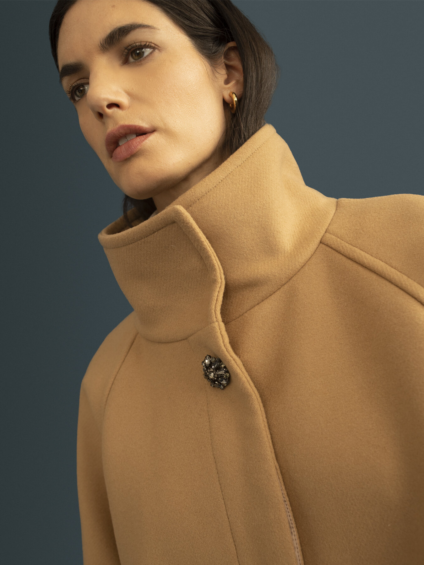 Wool blend cape image number 3