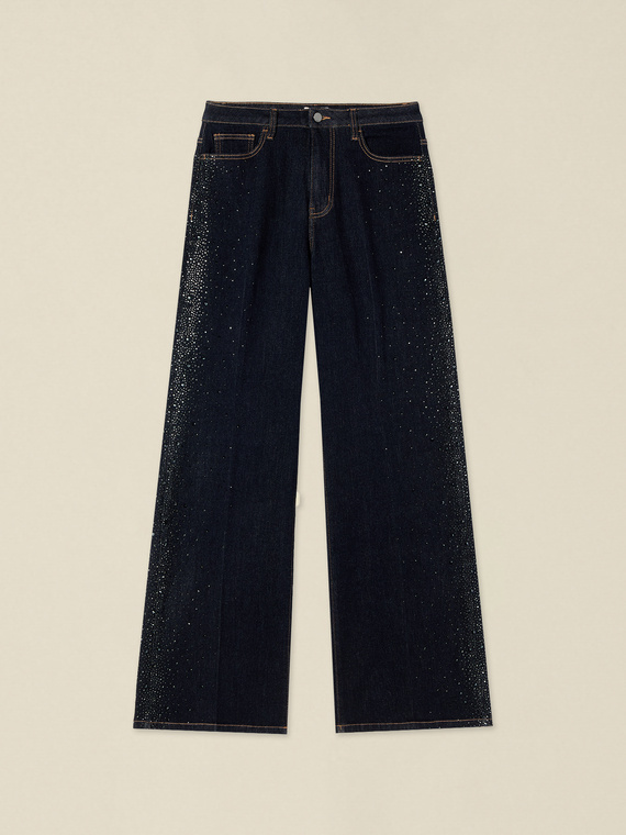 Flare jeans with crystals
