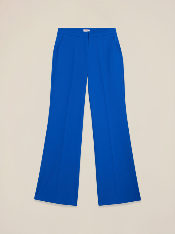 Pantaloni palazzo din țesătură crepe