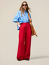 Pantalon palazzo 100% lin image number 0