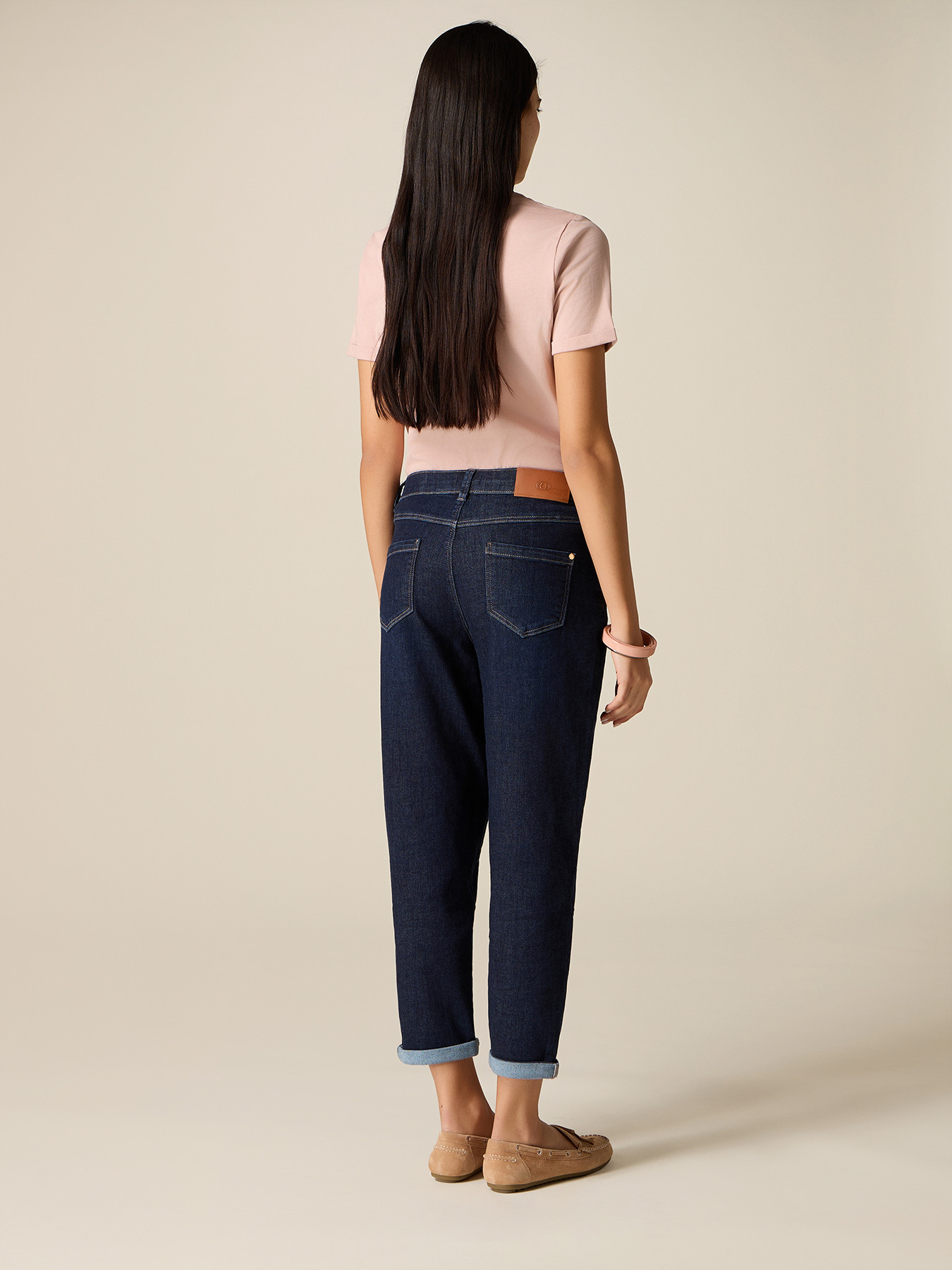 Jeans boyslim con risvolto image number 1