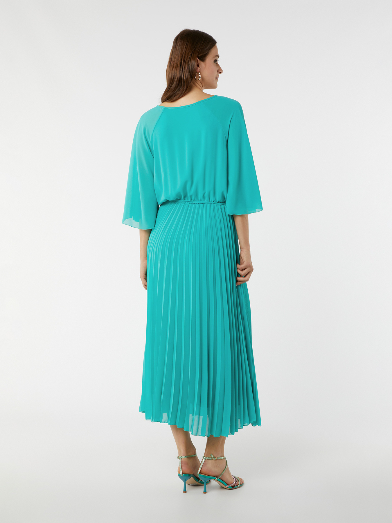 Vestito lungo con gonna pliss&eacute; image number 1