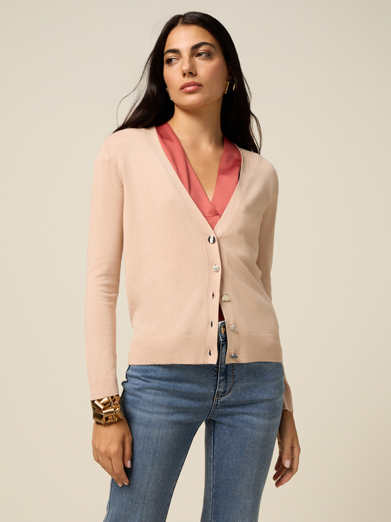 V-neck cardigan in viscose blend