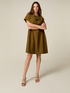 Flare linen blend dress with necklace image number 0