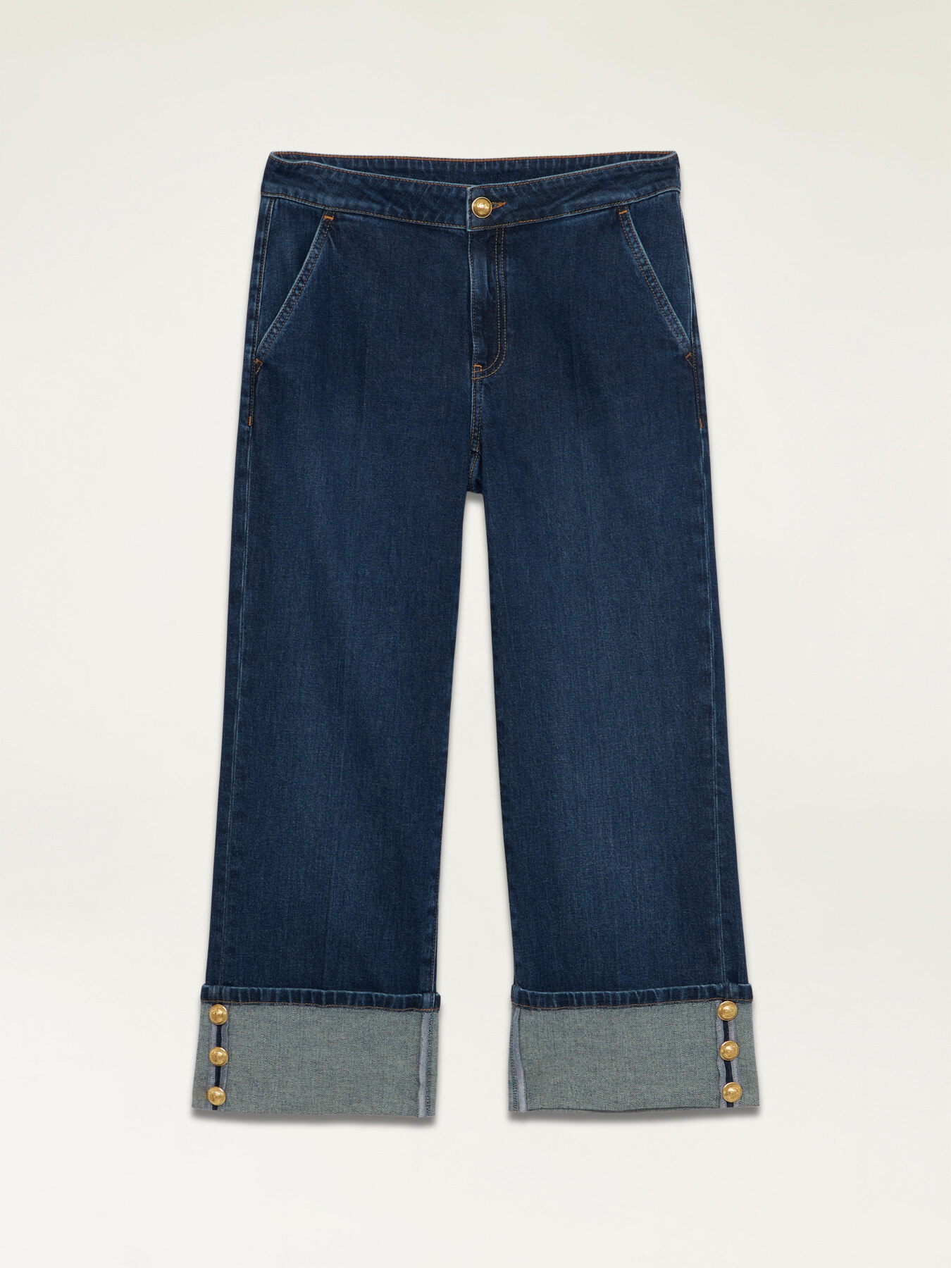 Cropped jeans with turn-up image number 4