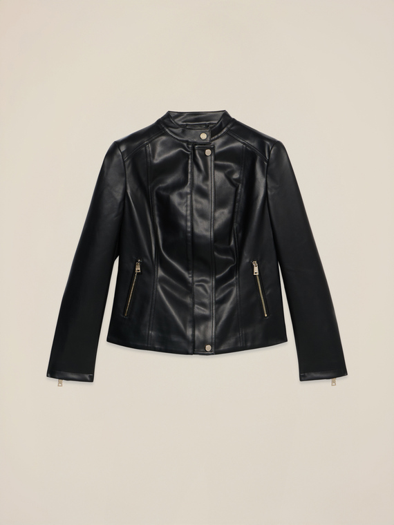Giacca corta con zip decorative