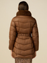 Midi down jacket with belt and furry collar image number 1