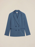 Double-breasted blazer with covered buttons image number 4