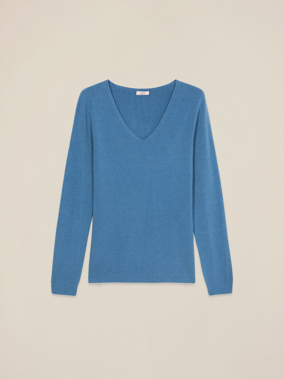 V-neck viscose blend sweater