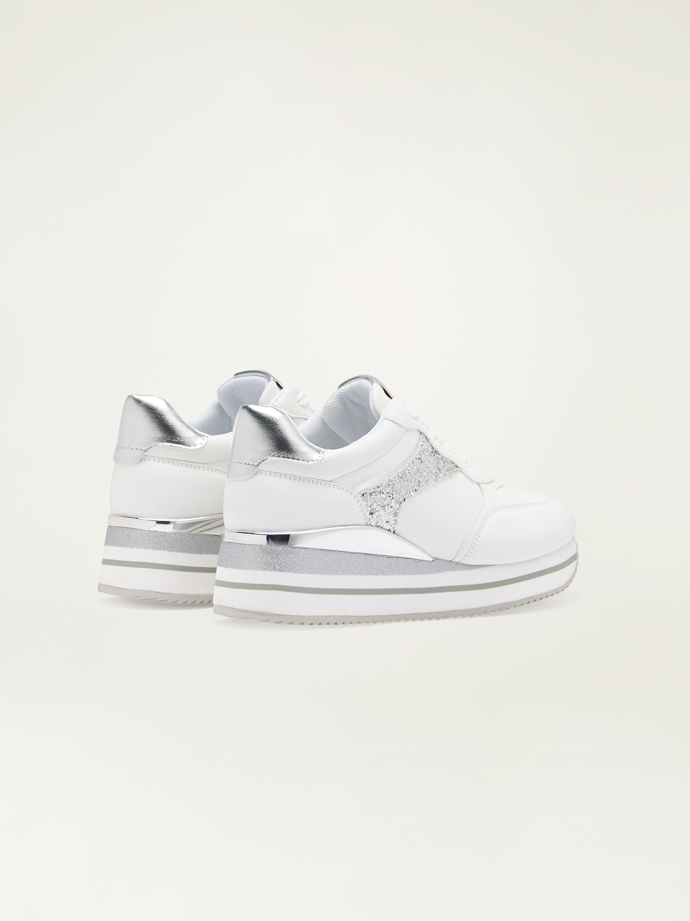 Plateau-Sneakers mit Glitterteilen image number 3