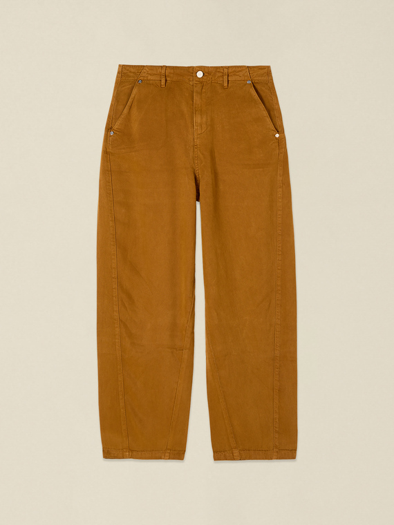 Pantalon cropped en satin de tencel